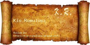 Kis Romulusz névjegykártya